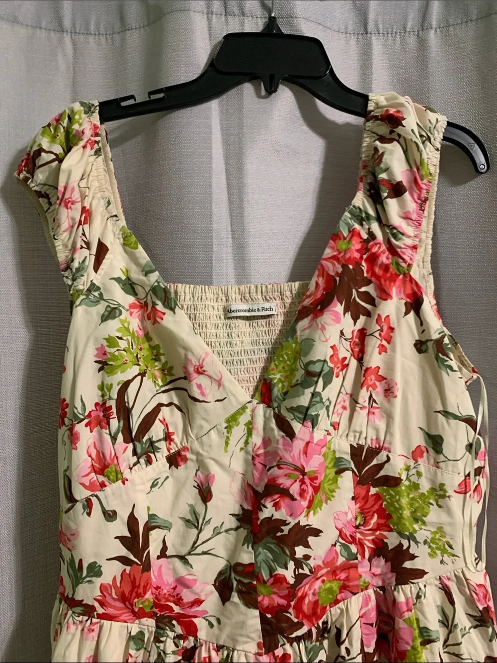 Abercrombie & Fitch Cream Dress with Pink & Green Floral Accents